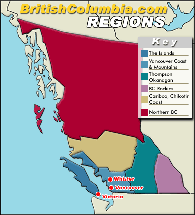 British Columbia map of regions